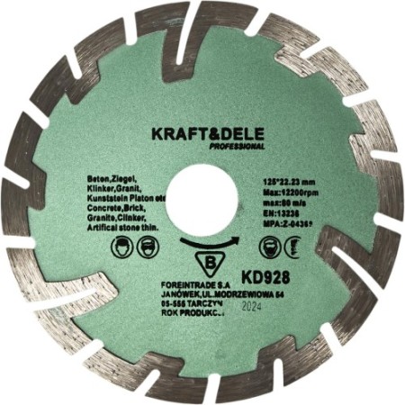 Disque diamant segmenté 125 x 22,23 mm KD928