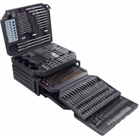 Coffret de scies cloches, burins et forets - 300 pièces. KD998