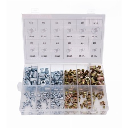 Jeu de 300 écrous à sertir M3-M10 KD10486