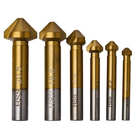 Jeu de 6 fraises coniques pour bois KD983
