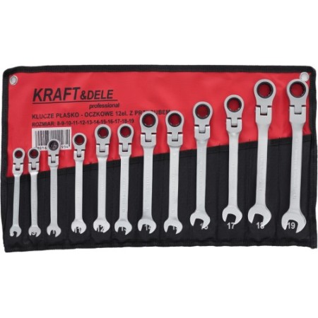 Clés à cliquet à fourche, jeu de 12, 8-19 mm, KD10947