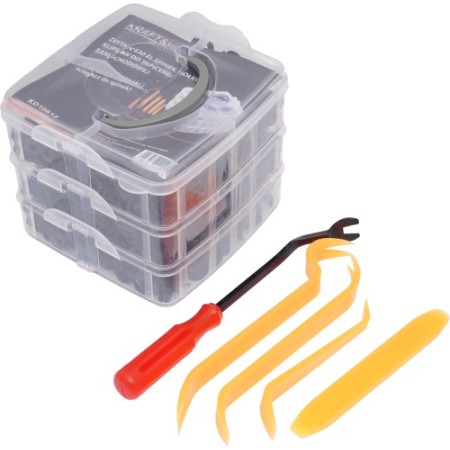 Ensemble de goupilles, attaches et clips pour sellerie automobile, 630 pièces, + extracteur et tire-filets KD10612