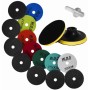 Jeu de disques diamantés grain 50 - 3000, adaptateur M12, disque, gants WDS2212