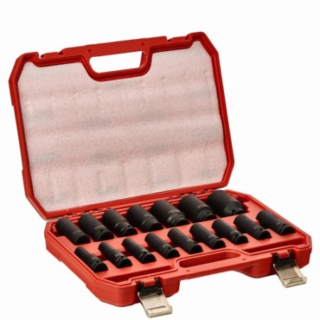 Douilles à chocs 1/2" 10-32 mm, lot de 16, KD11749