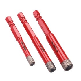 Jeu de scies cloches diamantées pour grès cérame, 3 pièces, HEX 6, 8, 10 mm, KD12645