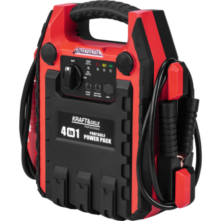 Démarreur de secours 4 en 1 1200/600 A 22 Ah 12 V + éclairage + compresseur KD5346