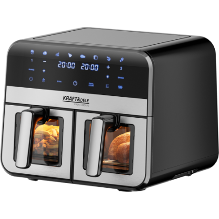 Friteuse à air chaud 9L 2500W Deux chambres 4,5L + écran LCD KD4179