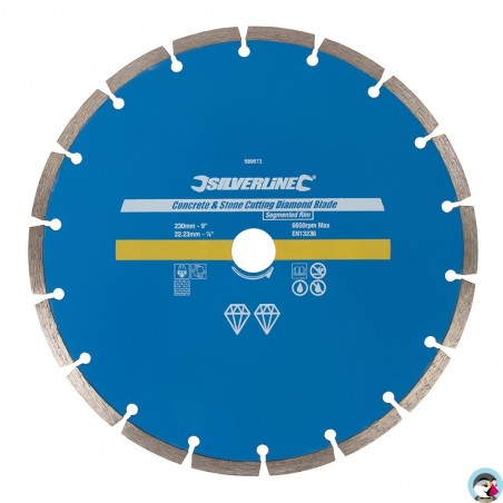 Disque 230mm diamant à tronçonner le béton et la pierre