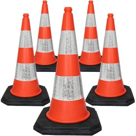 Lot de 5 cônes de signalisation lestés