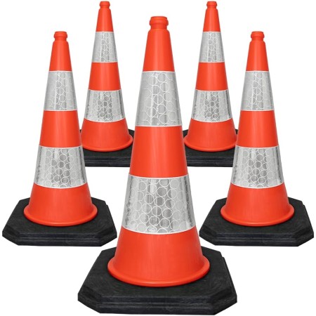 Lot de 5 cônes de signalisation lestés