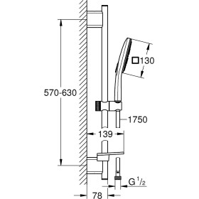 Ensemble de douche 3 jets avec barre GROHE