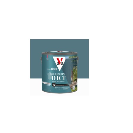 Peinture extérieure bois bleu feutré velours 2L