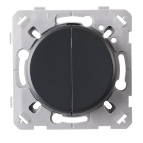 Double interrupteur encastrable VA ET VIENT, couleur anthracite