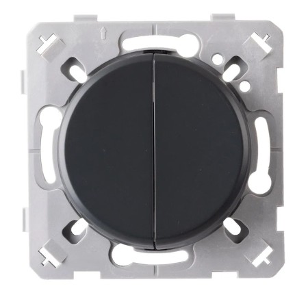 Double interrupteur encastrable VA ET VIENT, couleur anthracite