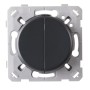 Double interrupteur encastrable VA ET VIENT, couleur anthracite