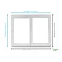 Fenêtre oscillo-battant PVC H.145xl.120cm 2 vantaux blanc