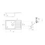 Evier en inox 1 bac 50 x 86 cm