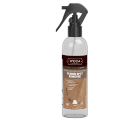 spray élimine les taches tanniques (taches ou anneaux noirs) sur le chêne et autres bois d’intérieur.