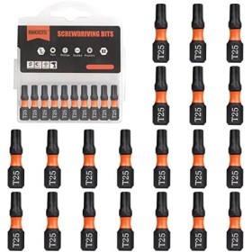 BAIDETS Lot de 20 embouts Pro T25 - 25 mm de long - Tige hexagonale 1/4" - Avec boîte distributrice