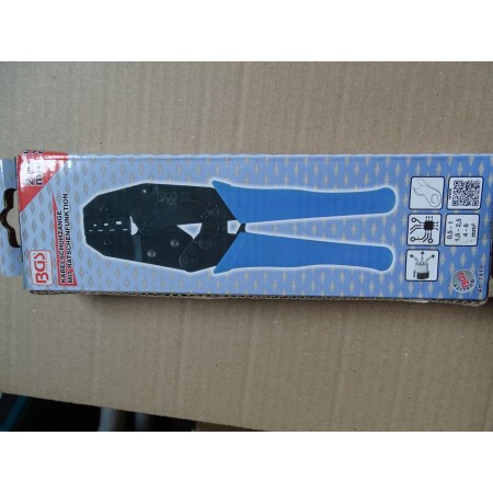 Pince à sertir BGS pour cosses de câbles non isolées de 0,5 à 6 mm² avec fonction cliquet
